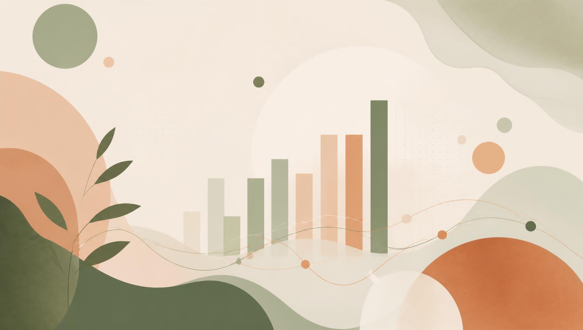 Abstract data visualization in warm earthy tones